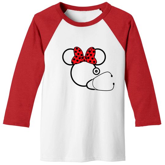Minnie Nurse Baseball Tees, Disney Nurse Baseball Tees, Minnie Mouse Stethoscope Baseball Tees