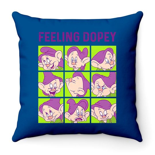 Disney Snow White And The Seven Dwarfs Feeling Dopey Box Up Throw Pillows, Dopey Dwarf, Disney Characters Throw Pillows