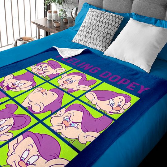 Disney Snow White And The Seven Dwarfs Feeling Dopey Box Up Baby Blankets, Dopey Dwarf, Disney Characters Baby Blankets
