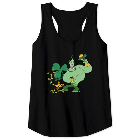 Genie Aladdin with Shamrock Tank Tops, Disney St Patrick's Day Tank Tops