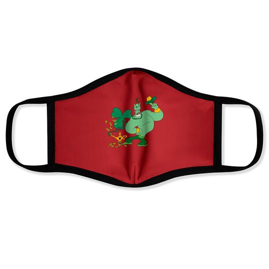 Genie Aladdin with Shamrock Face Masks, Disney St Patrick's Day Face Masks
