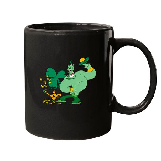 Genie Aladdin with Shamrock Mugs, Disney St Patrick's Day Mugs
