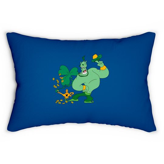 Genie Aladdin with Shamrock Lumbar Pillows, Disney St Patrick's Day Lumbar Pillows