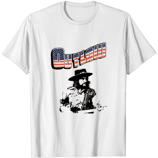 Waylon Jennings Outlaw White T-Shirt