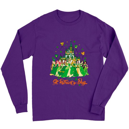Disney Princess Happy St. Patrick's Day Long Sleeves, Disney Balloons Shamrock Matching