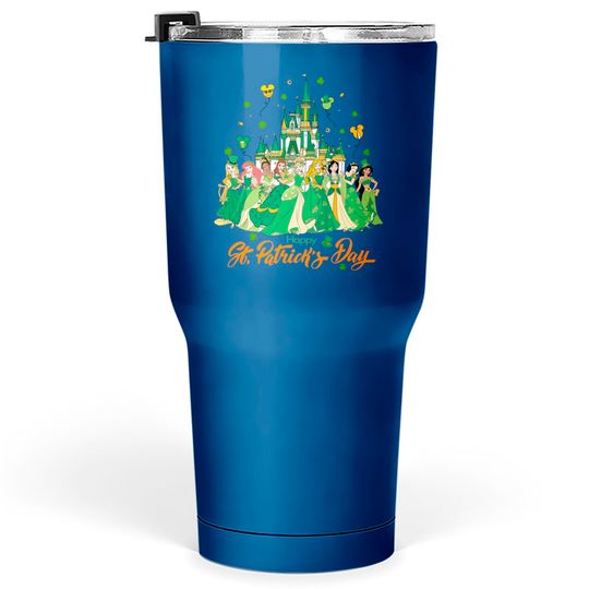 Disney Princess Happy St. Patrick's Day Tumblers 30 oz, Disney Balloons Shamrock Matching