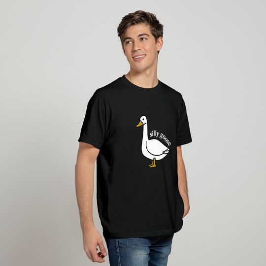 Embroidered Silly Goose T-Shirts, Embroidered Goose Crewneck T-Shirts
