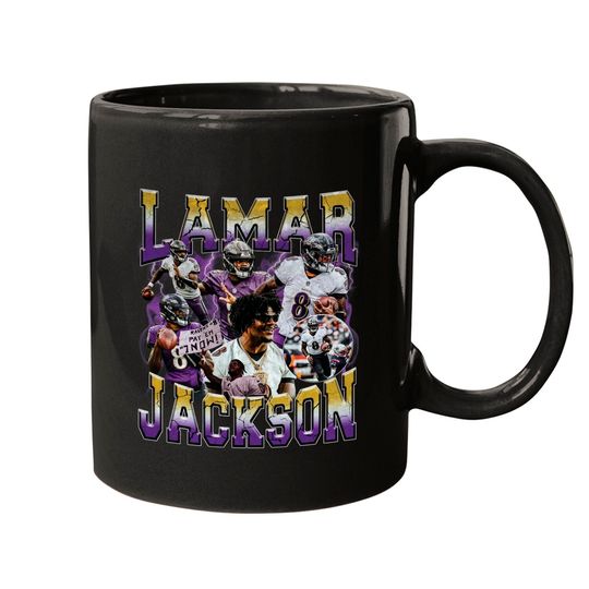 Lamar Jackson Vintage style 90's Bootleg Mugs, Ravens Flock