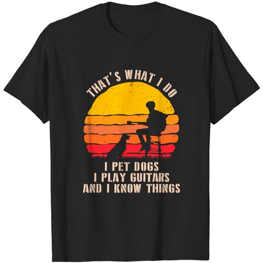 Discover Funny Guitar Shirt I Pet Dogs Play Guitars Shirt Guitar Player - Guitar - T-Shirt