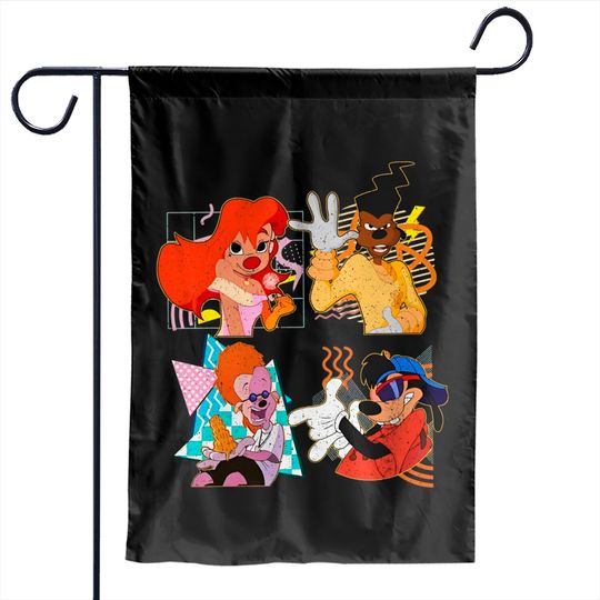 Retro 90s  Disney A Goofy Movie Characters Garden Flags, Max Goof, Roxanne, Powerline, Unisex Garden Flags