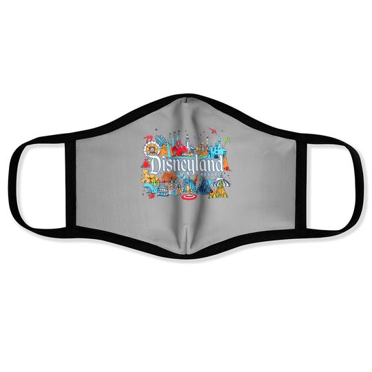 Vintage Disneyland Face Masks, Magic Kingdom Face Masks, Mickey and Friends