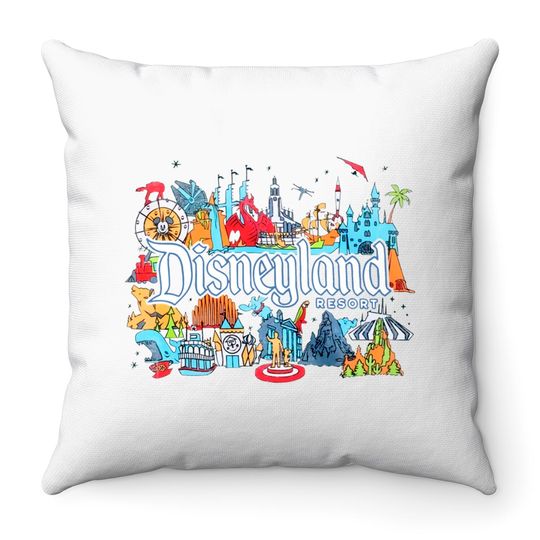 Vintage Disneyland Throw Pillows, Magic Kingdom Throw Pillows, Mickey and Friends