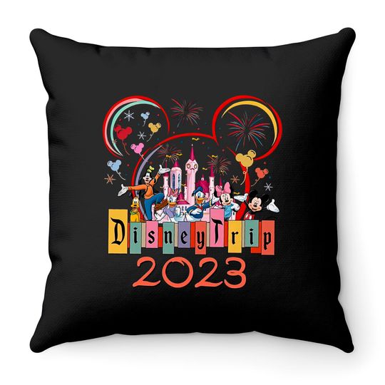 Disney Family Vacation Throw Pillows, Disney Trip 2023 Throw Pillows
