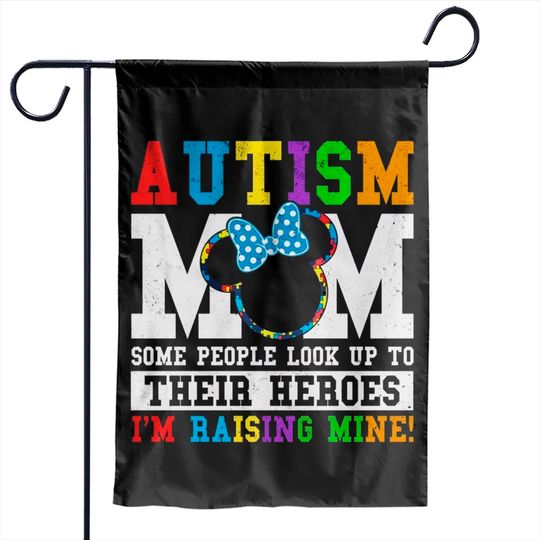 Minnie Mouse Autism Mom Awareness Garden Flags, Disney Autism Mom Garden Flags