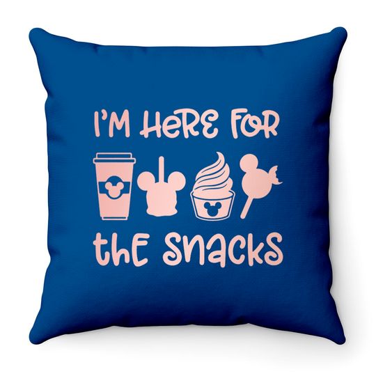 I'm Here For The Snacks Disney Throw Pillows