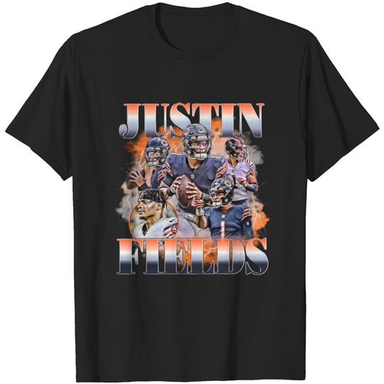 JUSTIN FIELDS t shirt - Chicago Bears - Vintage Retro 90s bootleg