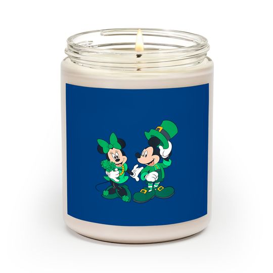 Discover Disney Leprechaun Mickey Minnie Shamrock St. Patricks Day Premium Scented Candles