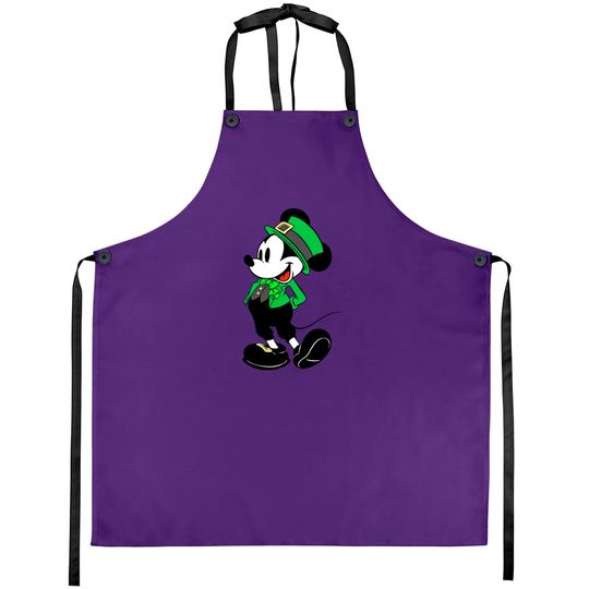 Mickey Mouse Shamrock  Aprons, St Patrick's Day Aprons, Irish Mickey Aprons, Disney St Patricks Day Aprons,