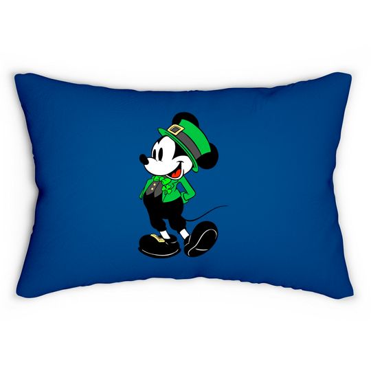 Mickey Mouse Shamrock  Lumbar Pillows, St Patrick's Day Lumbar Pillows, Irish Mickey Lumbar Pillows, Disney St Patricks Day Lumbar Pillows,