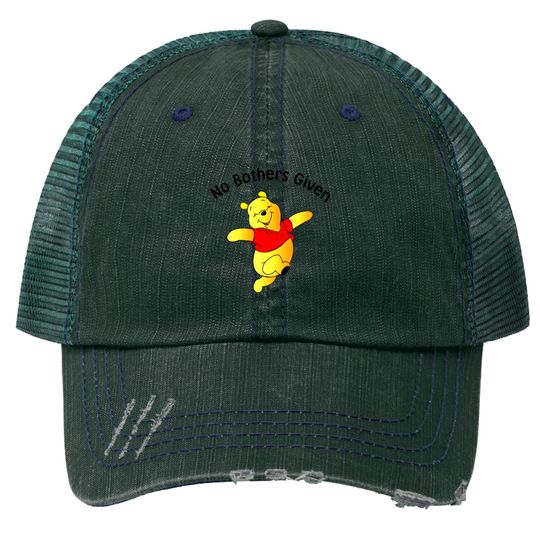 No Bothers Given Pooh Unisex Trucker Hats | Disney World Trucker Hats | Piglet Eeyore Tigger Trucker Hats