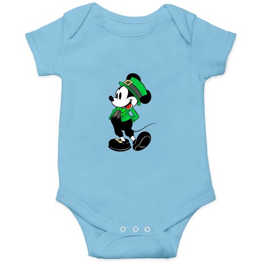 Mickey Mouse Shamrock  Onesies, St Patrick's Day Onesies, Irish Mickey Onesies, Disney St Patricks Day Onesies,