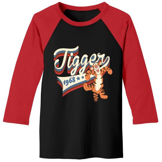 Disney Winnie The Pooh Americana Tigger Collegiate 1968 Baseball Tees