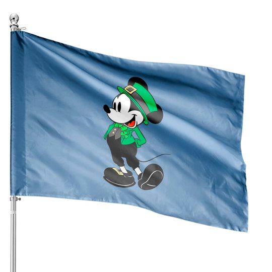 Mickey Mouse Shamrock  House Flags, St Patrick's Day House Flags, Irish Mickey House Flags, Disney St Patricks Day House Flags,