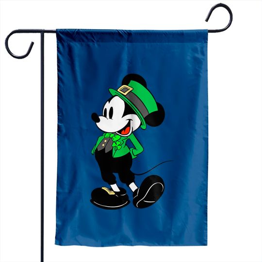 Mickey Mouse Shamrock  Garden Flags, St Patrick's Day Garden Flags, Irish Mickey Garden Flags, Disney St Patricks Day Garden Flags,