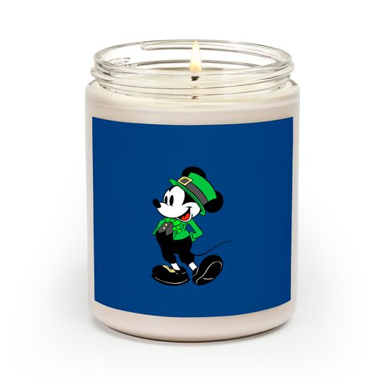 Mickey Mouse Shamrock  Scented Candles, St Patrick's Day Scented Candles, Irish Mickey Scented Candles, Disney St Patricks Day Scented Candles,