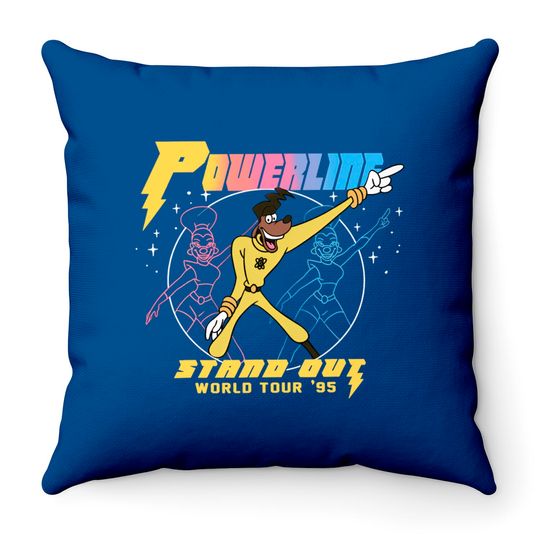 Disney A Goofy Movie Powerline World Tour 95 Retro 80s Throw Pillows