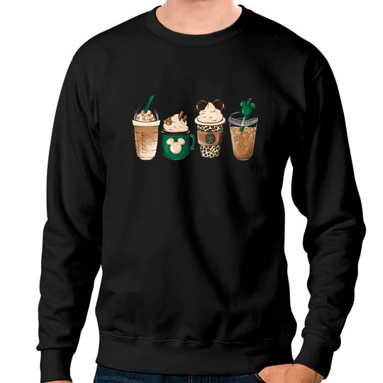 Starbucks And Disney Sweatshirts, Disney Coffee Sweatshirts, Mickey Mouse Head Sweatshirts