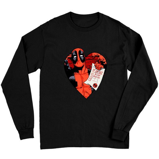 Marvel Deadpool Valentine To Do List Long Sleeves, Disney Marvel Valentines Couples Matching Long Sleeves