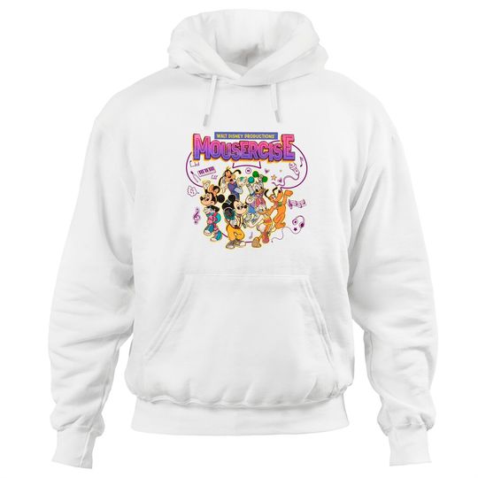 Mickey and Friends Hoodies, Vintage Disney Mousercise 90s Promotional Hoodies