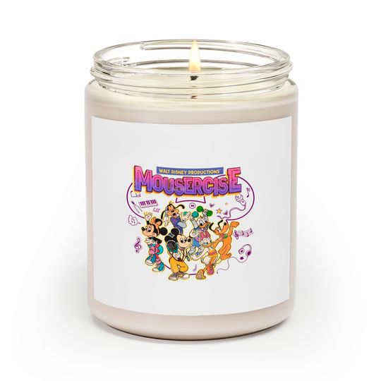 Mickey and Friends Scented Candles, Vintage Disney Mousercise 90s Promotional Scented Candles