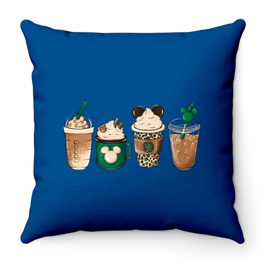 Starbucks And Disney Throw Pillows, Disney Coffee Throw Pillows, Mickey Mouse Head Throw Pillows