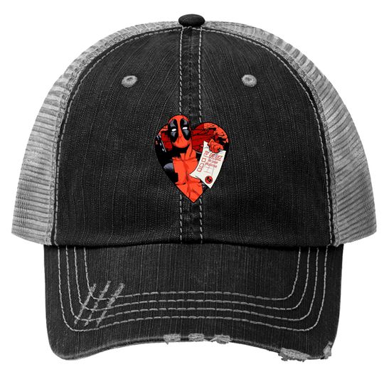 Marvel Deadpool Valentine To Do List Trucker Hats, Disney Marvel Valentines Couples Matching Trucker Hats