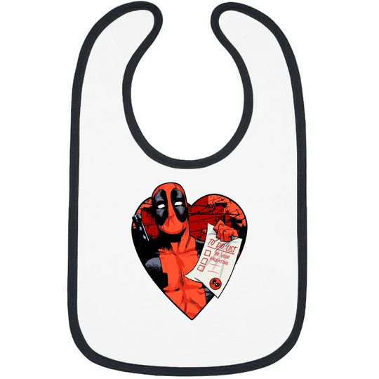 Marvel Deadpool Valentine To Do List Bibs, Disney Marvel Valentines Couples Matching Bibs