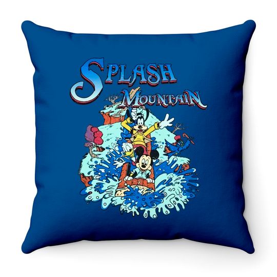 Retro Disney Splash Mountain Throw Pillows, Disney Splash Mountain Family Matching Throw Pillows, Disney Discovies Throw Pillows