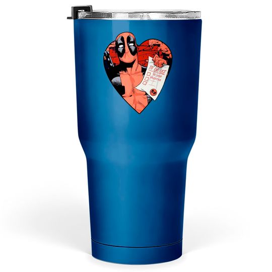 Marvel Deadpool Valentine To Do List Tumblers 30 oz, Disney Marvel Valentines Couples Matching Tumblers 30 oz
