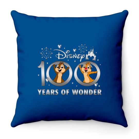 Chip And Dale Throw Pillows, Disney 100 Years of Wonder Throw Pillows, Disney Vacation Throw Pillows