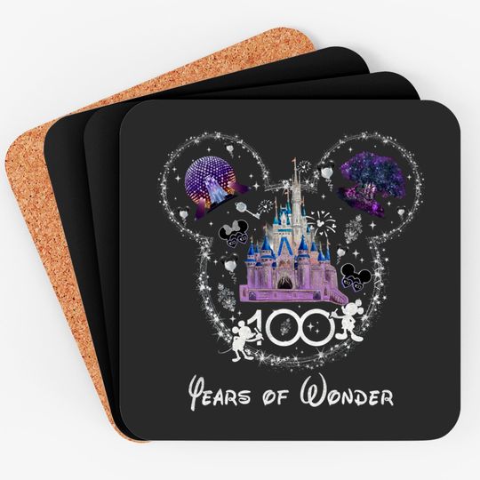 Disney 100 Years of Wonder Coasters, Disney 100th Anniversary Coasters, Disney Trip 2023 Coasters