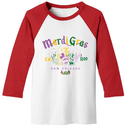 Mickey Mouse Mardi Gras Baseball Tees, Disney Mardi Gras
