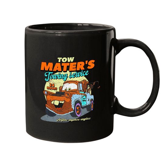 Retro 90s Tow Mater Towing Service Mugs Disney Cars Movie Mugs