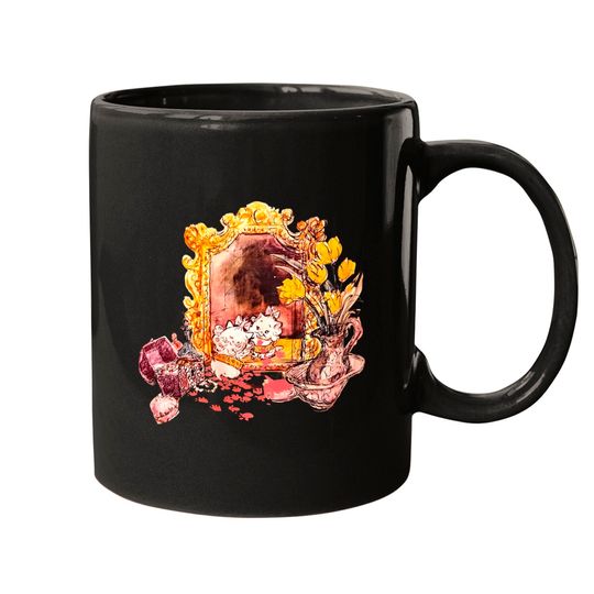 Cute Disney Marie The White Cat Sketch Mugs / The Aristocats Mugs