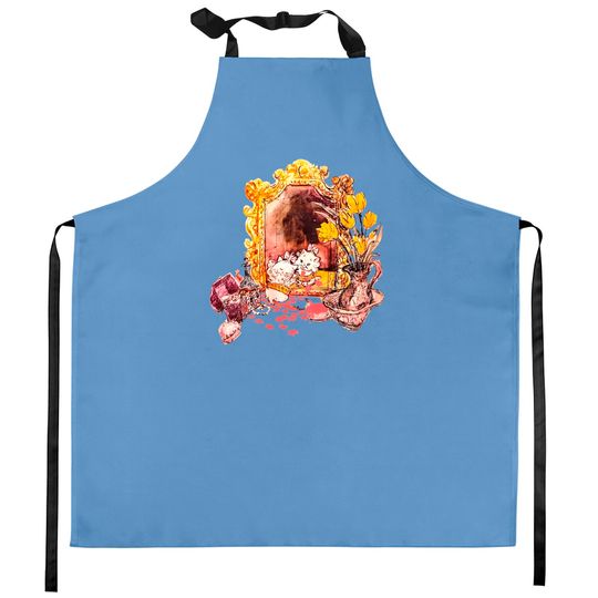 Cute Disney Marie The White Cat Sketch Kitchen Aprons / The Aristocats Kitchen Aprons