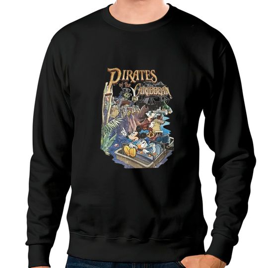 Discover Retro Pirated of the Caribbean Mickey and Friends Sweatshirts, Disney Comfort Colors Sweatshirts, Mickey Caribbean Sweatshirts