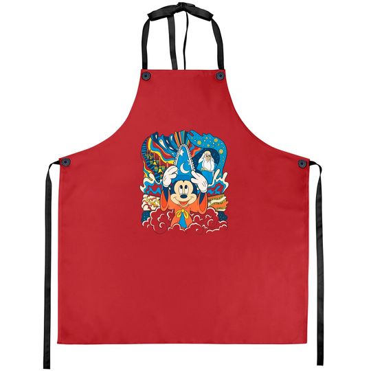 Disney Fantasia Sorcerer Mickey Stay Magical Aprons, Fantasmic Disney's Hollywood Studios Aprons