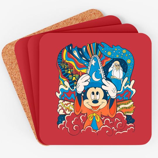Disney Fantasia Sorcerer Mickey Stay Magical Coasters, Fantasmic Disney's Hollywood Studios Coasters
