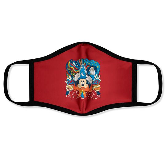 Disney Fantasia Sorcerer Mickey Stay Magical Face Masks, Fantasmic Disney's Hollywood Studios Face Masks