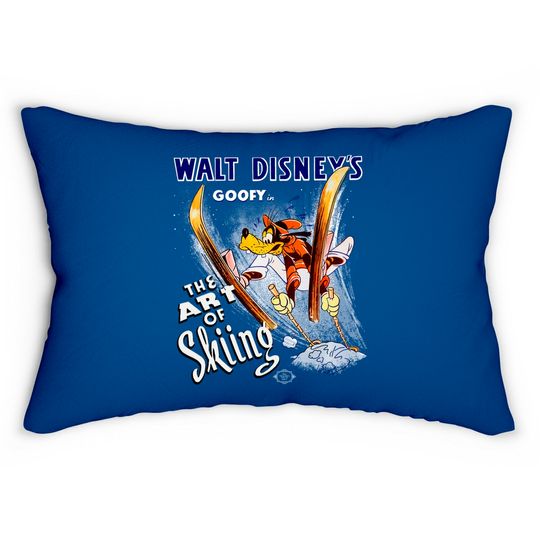 Disney Goofy In The Art Of Skiing Classic Premium Lumbar Pillows, Magic Kingdom Unisex Lumbar Pillows